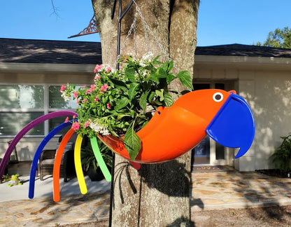 🔥Bright Colorful Bird Hanging Planter Yard Decor