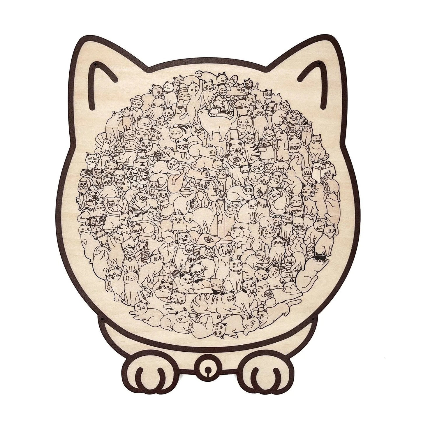 🎁Wooden Cat Puzzle with 135 Pieces