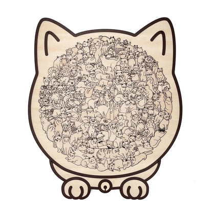 🎁Wooden Cat Puzzle with 135 Pieces