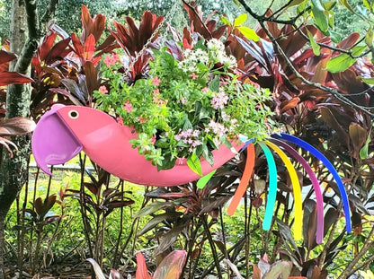 🔥Bright Colorful Bird Hanging Planter Yard Decor