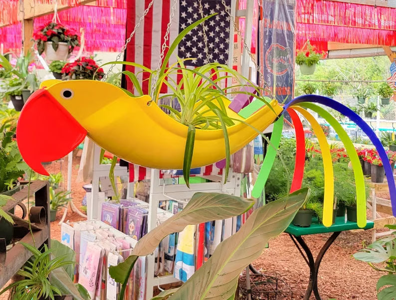 🔥Bright Colorful Bird Hanging Planter Yard Decor
