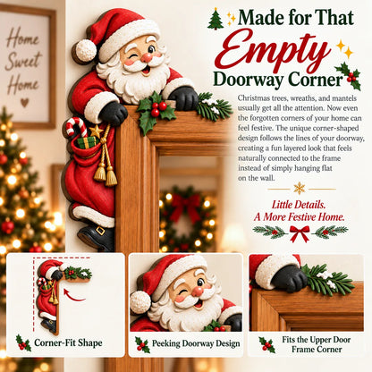 🎅 3D Sculpted Christmas Door Frame Corner Decor