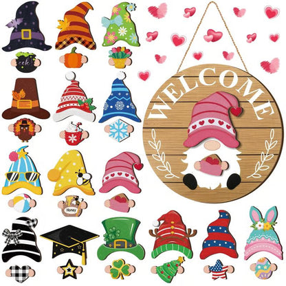 💫Interchangeable Wooden Gnome Decor🚪