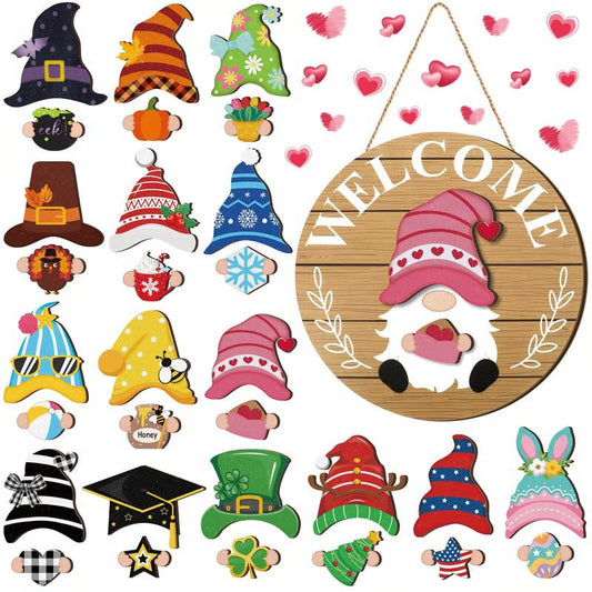 💫Interchangeable Wooden Gnome Decor🚪