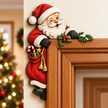 🎅 3D Sculpted Christmas Door Frame Corner Decor