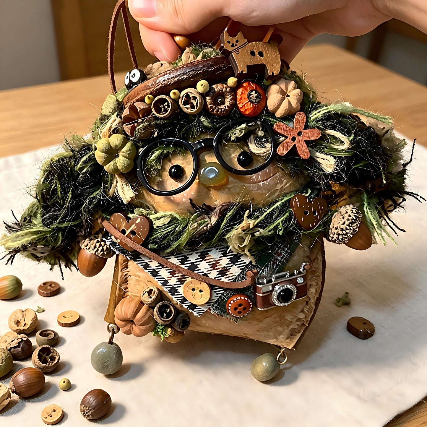 Handmade Entada Bean Pod Doll DIY Kit Cute Animal Craft Gift-Lumi