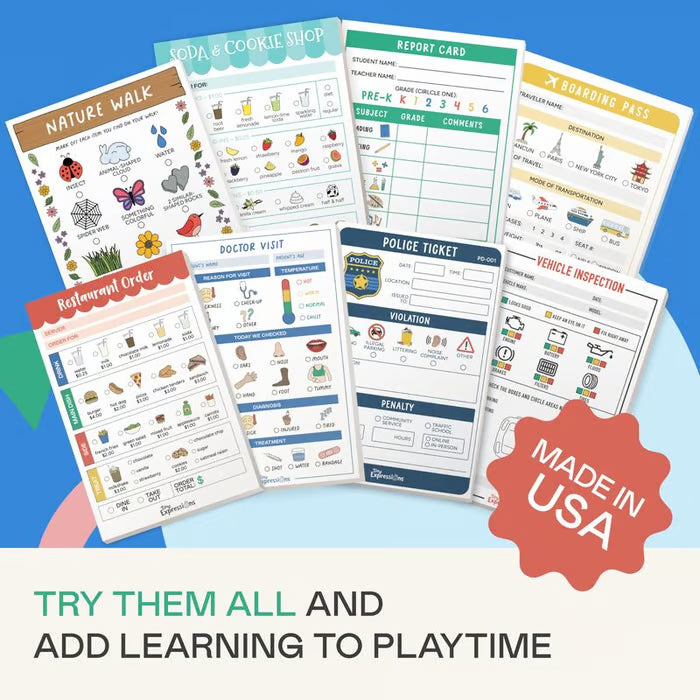 🥳 Pretend Play Notepads | 2-Pack | 50 Pages Each ✨