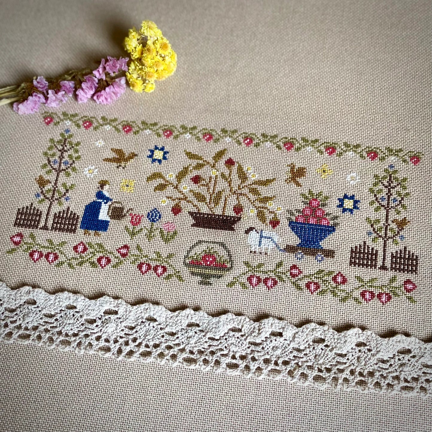 “My Sweet Garden Sampler” Cross Stitch DIY Kit🧵