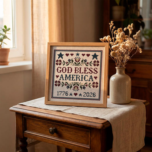God Bless America Cross Stitch DIY Kit