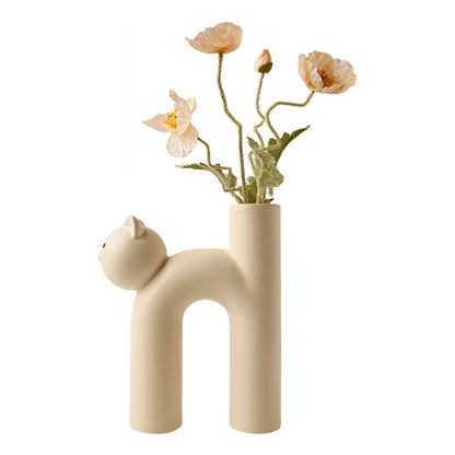 Tube Cat Flower Vase