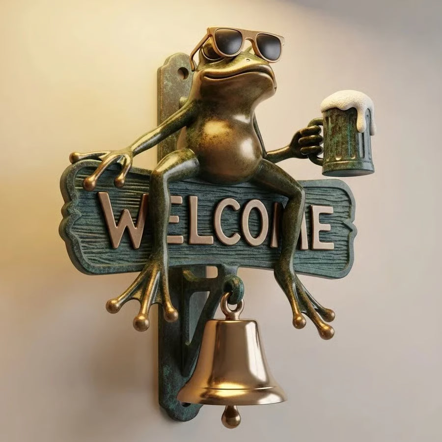 🏆Free Shipping⚡ 50K+ SOLD!🐸 Chill Frog WELCOME Doorbell