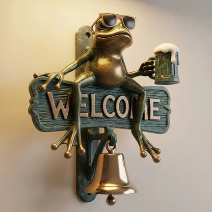 🏆Free Shipping⚡ 50K+ SOLD!🐸 Chill Frog WELCOME Doorbell