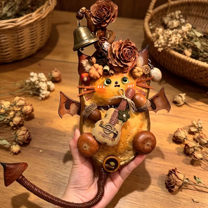 Handmade Entada Bean Pod Doll DIY Kit Cat Pendant Craft Gift-Lira