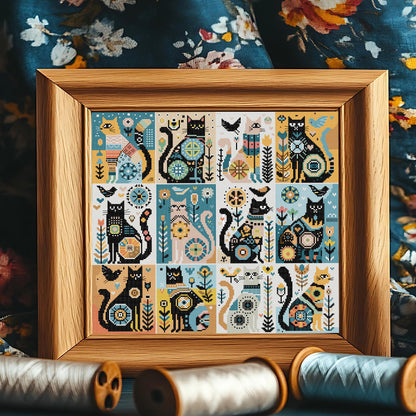 12 Cats Collage Cross Stitch Kit