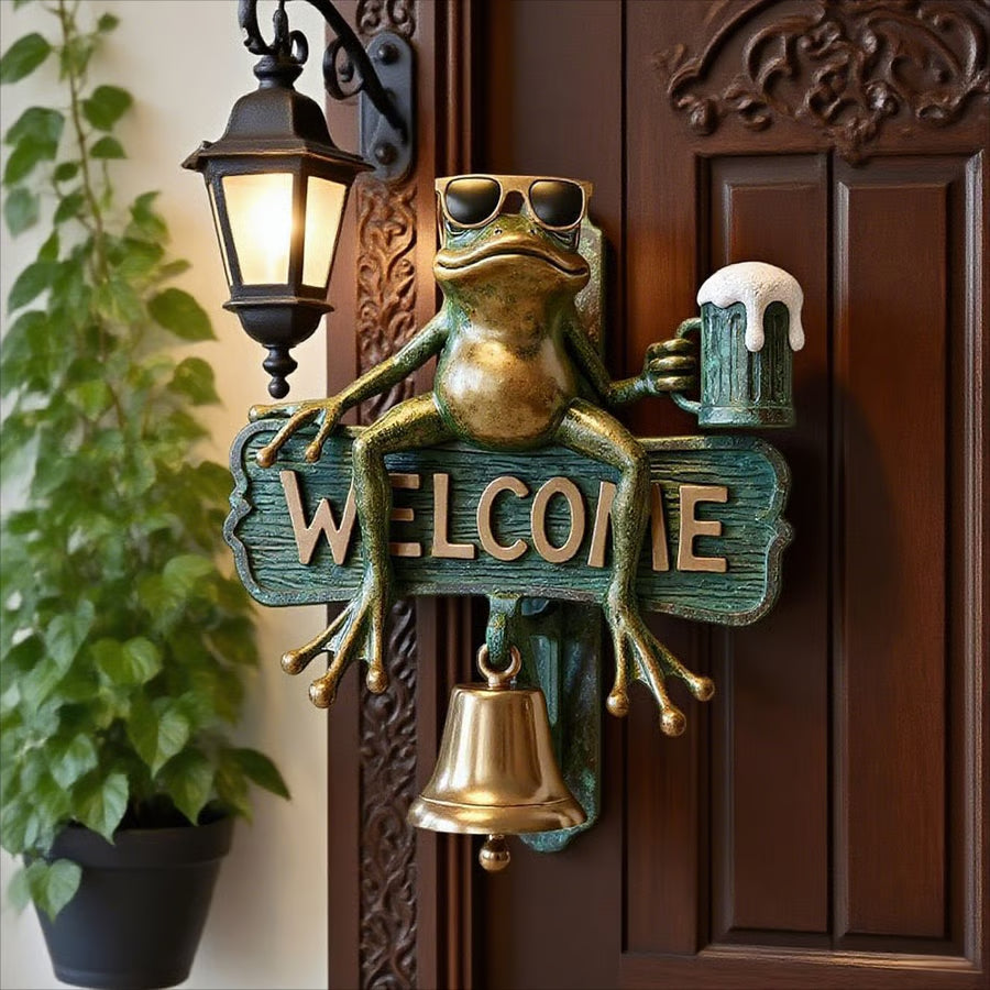 🏆Free Shipping⚡ 50K+ SOLD!🐸 Chill Frog WELCOME Doorbell