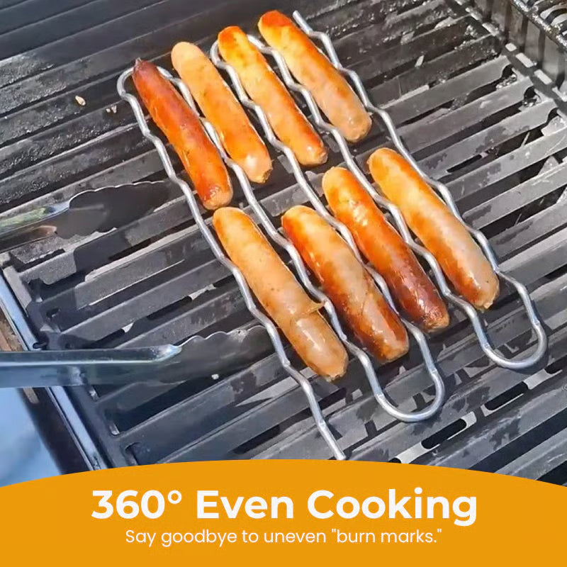 🌭 [Grill Master Essential] BBQ Sausage Roller Rack 🔥✨