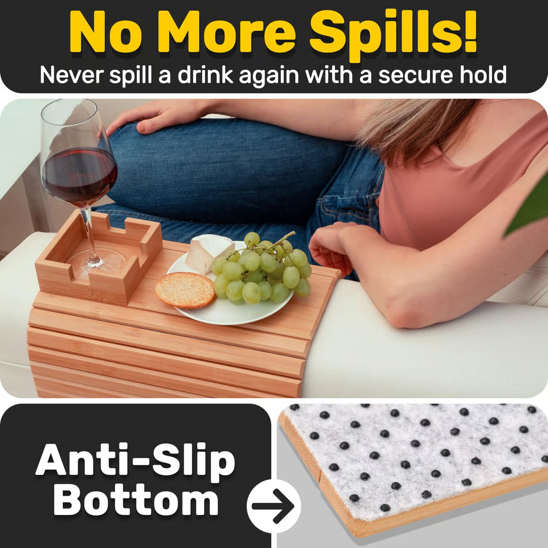 Bamboo Couch Cup Holder