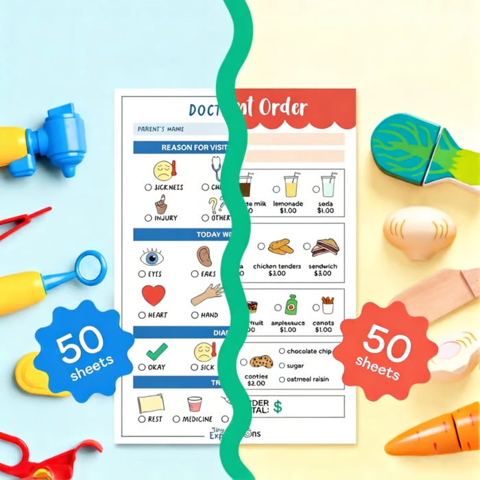 🥳 Pretend Play Notepads | 2-Pack | 50 Pages Each ✨