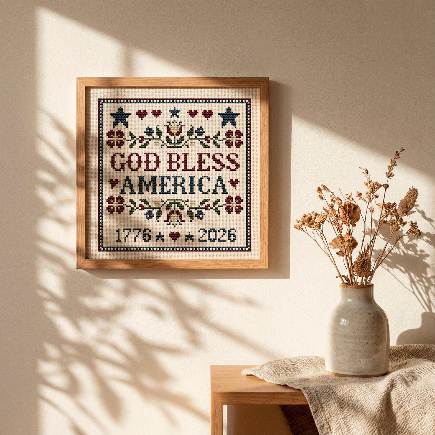 God Bless America Cross Stitch DIY Kit