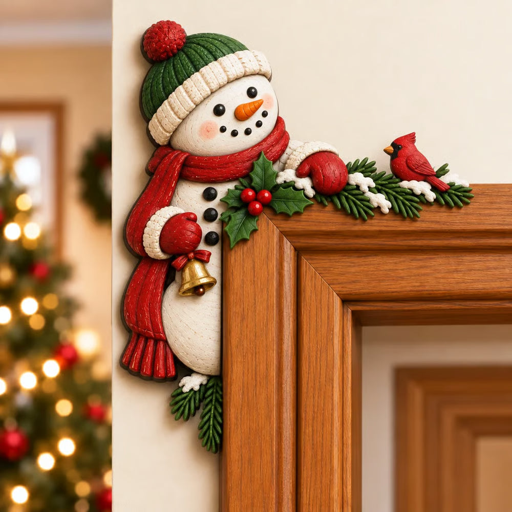 🎅 3D Sculpted Christmas Door Frame Corner Decor