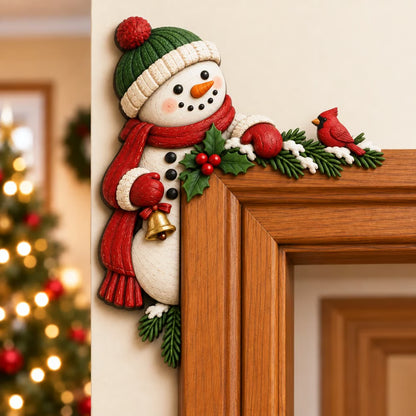 🎅 3D Sculpted Christmas Door Frame Corner Decor