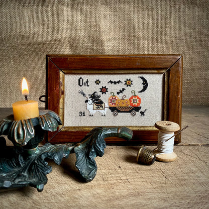 Halloween Wagon Cross Stitch DIY Kit