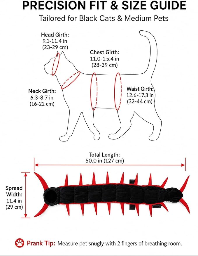 Centipede Plush Halloween Costumes for Cats