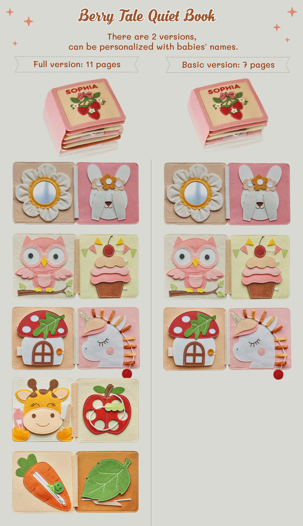 Handmade Felt Quiet Book  For Baby