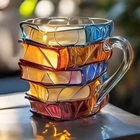3D Painting Book Mug Unique Stacked Coffee Cup