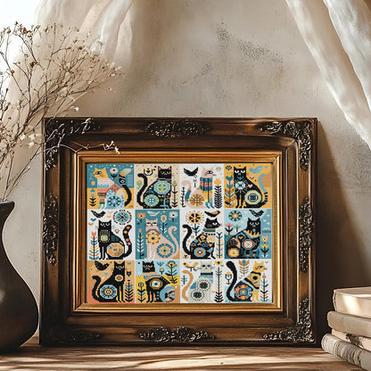 12 Cats Collage Cross Stitch Kit