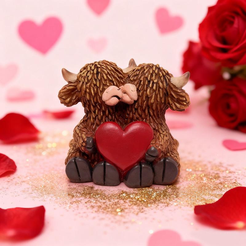 Highland Cow Cute Cow Design Valentine's Gift for Couples