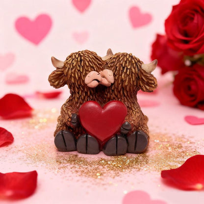 Highland Cow Cute Cow Design Valentine's Gift for Couples
