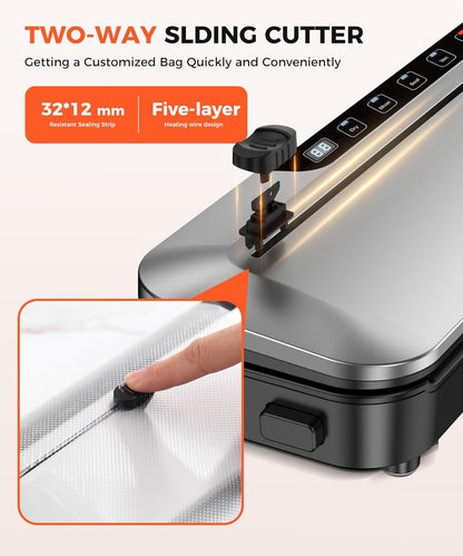 Food Vacuum Sealer Includes 10 Bags (Sliver)