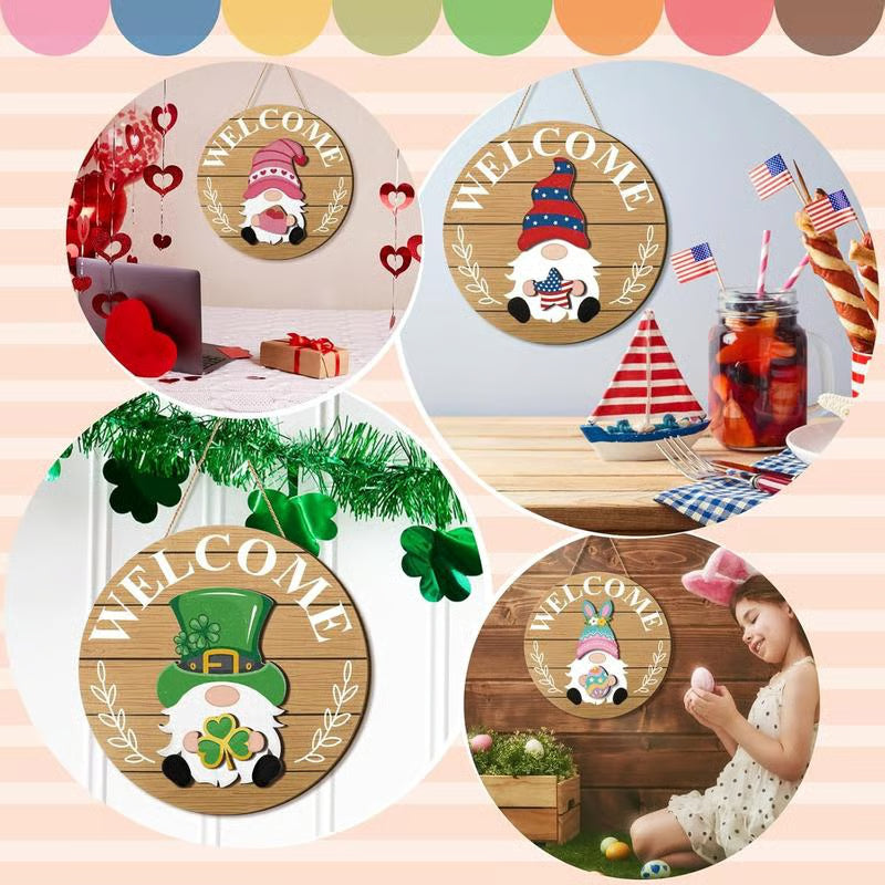 💫Interchangeable Wooden Gnome Decor🚪