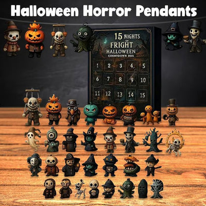 ✨2026 Halloween Countdown Advent Calendar Gift Box - 👻31 Nights of Fright Blindbags Surprise Set, Scary Doll Collectible Minifigures