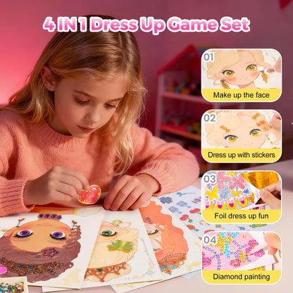🎨Special Diamond Painting & Princess Book Makeup Craft Kits