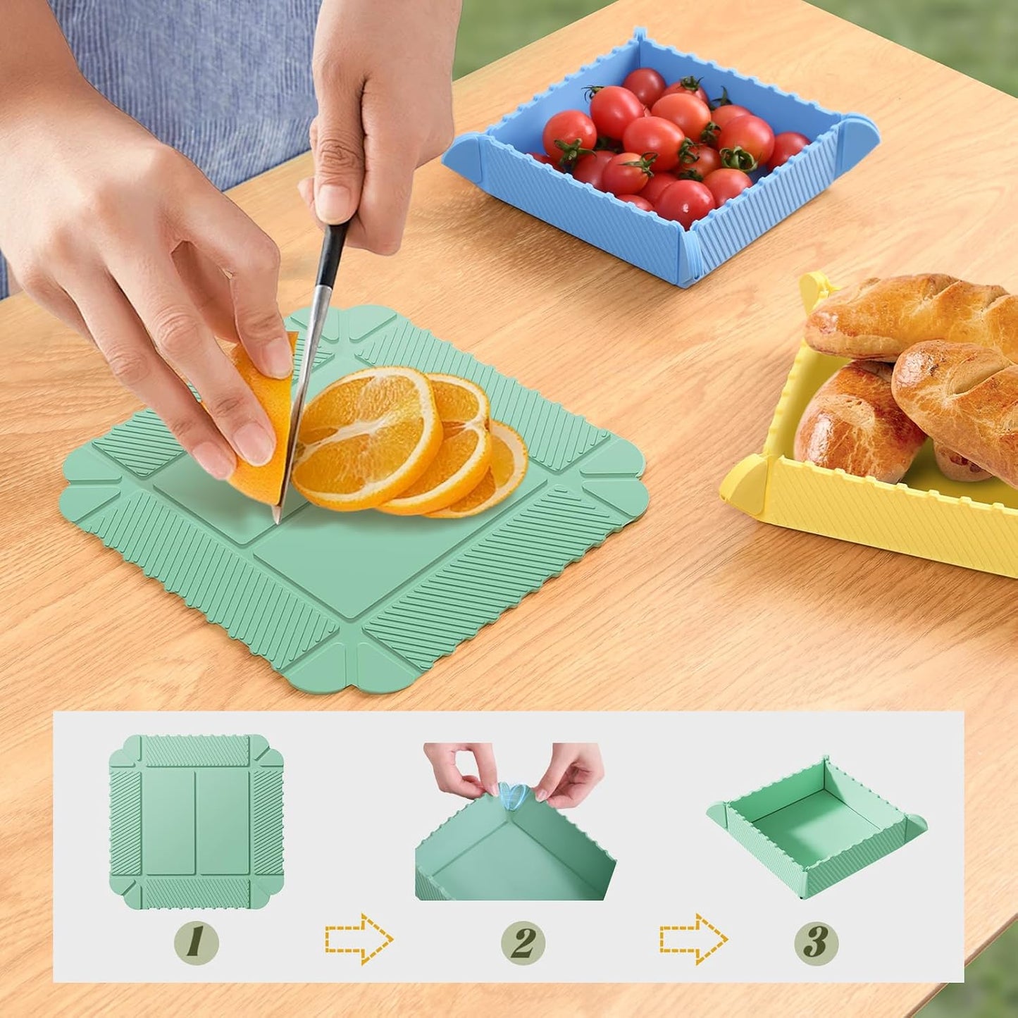 Collapsible Camping Bowls with Magnet(4 PCS)