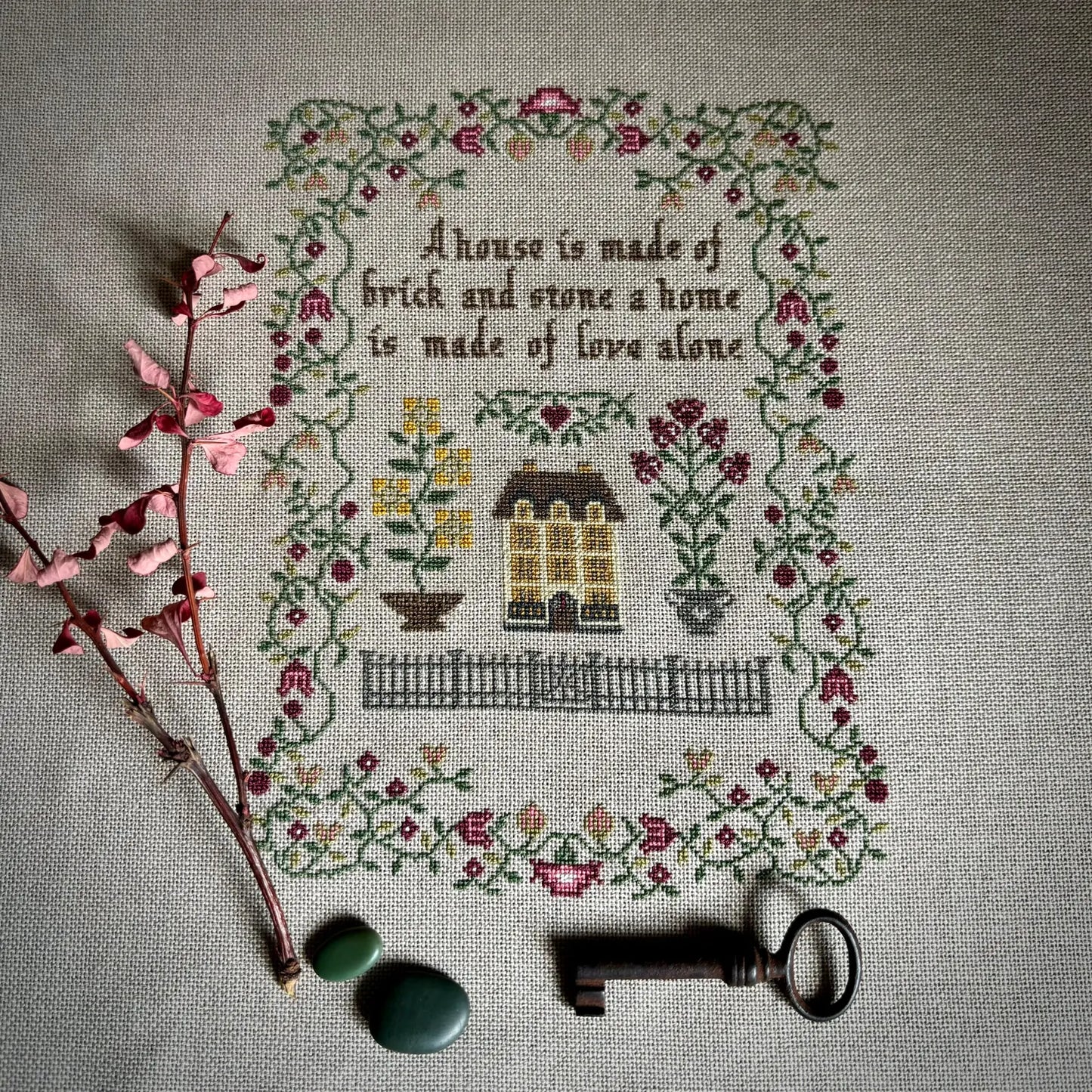 House Sampler Cross Stitch DIY Kit