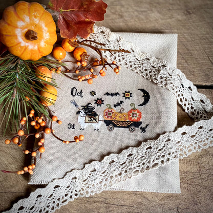 Halloween Wagon Cross Stitch DIY Kit