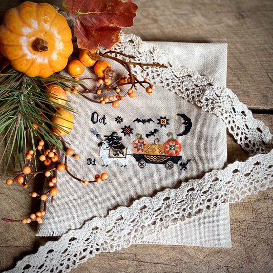Halloween Wagon Cross Stitch DIY Kit