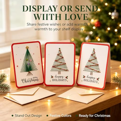 DIY Christmas Embroidery Cards – Create 6 Handmade Holiday Greetings 🎄🧵