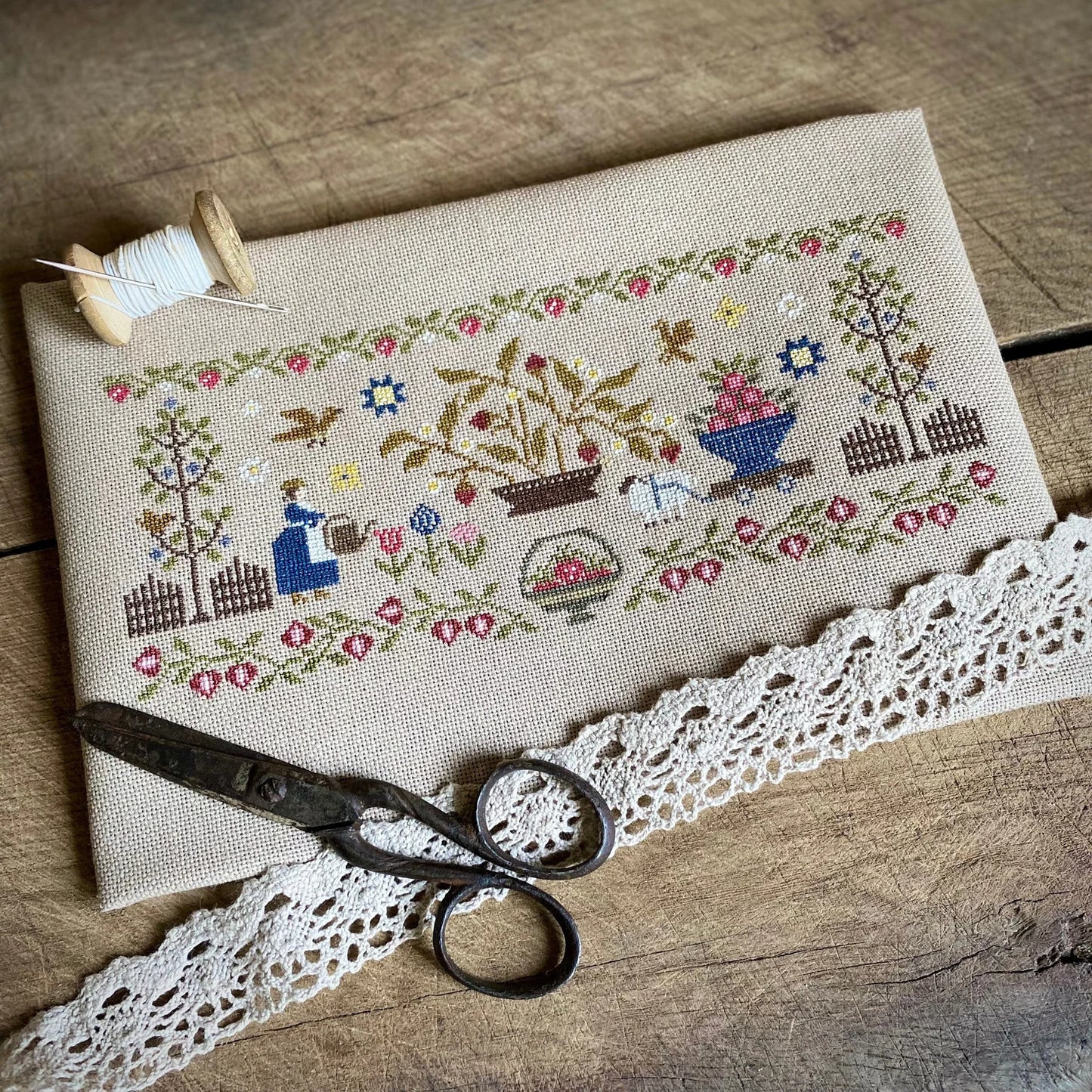 “My Sweet Garden Sampler” Cross Stitch DIY Kit🧵