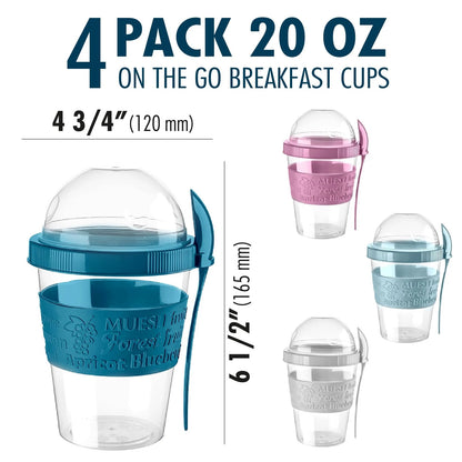 Yogurt Parfait Cups with Lids & Spoons