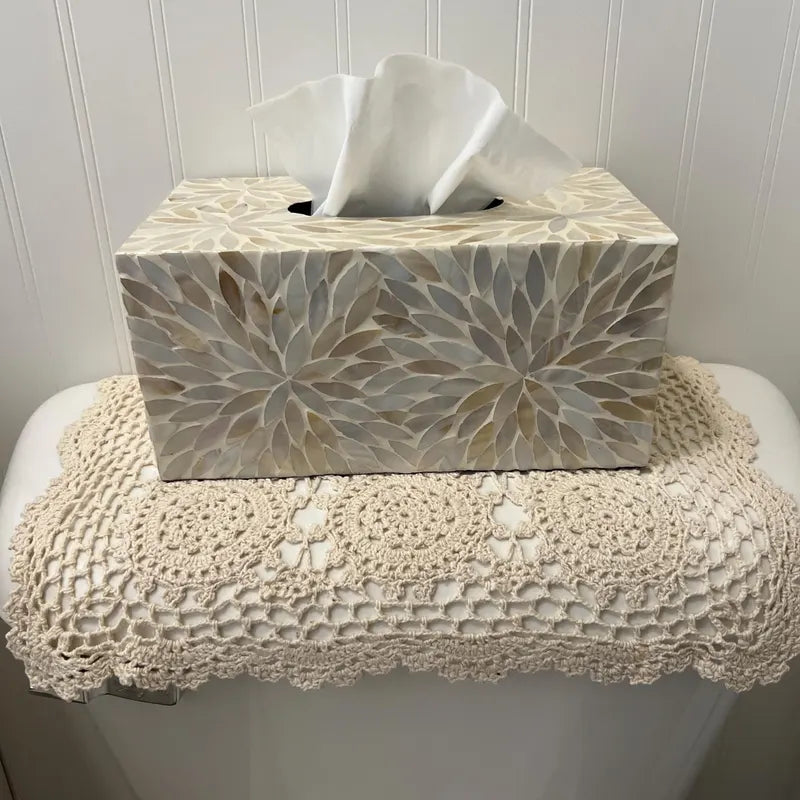 Mother of Pearl Inlay Tissue Box Cover
