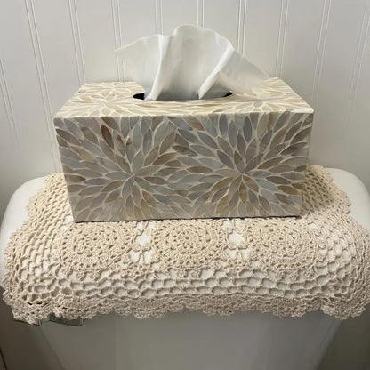 Mother of Pearl Inlay Tissue Box Cover