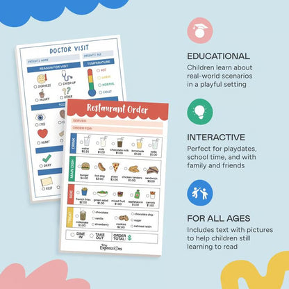 🥳 Pretend Play Notepads | 2-Pack | 50 Pages Each ✨
