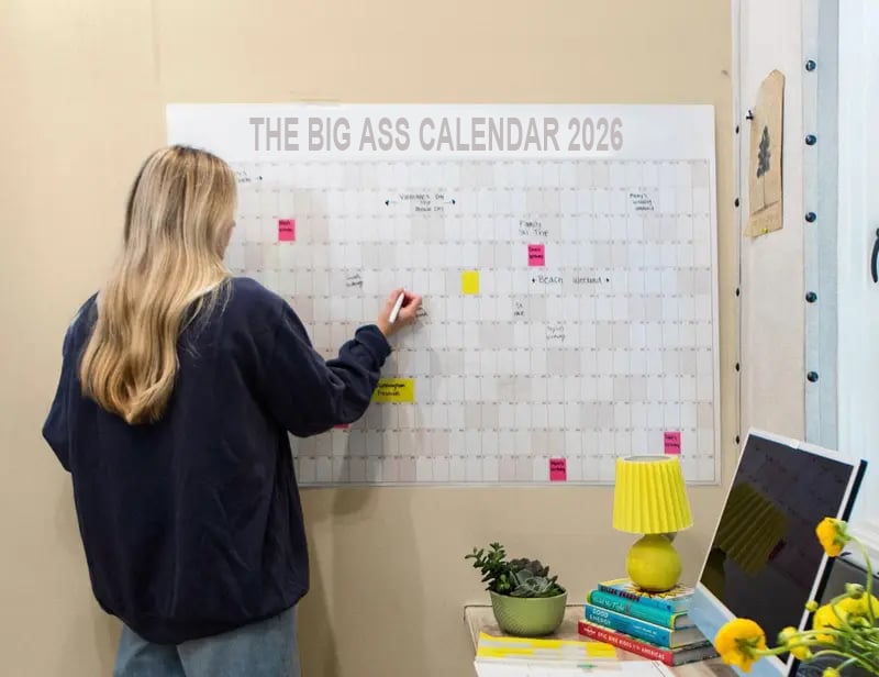 📅The Big Poster 2026 Wall Calendar - Flexible Dry-Erase Material ✍️Design Your Amazing Year!🏃