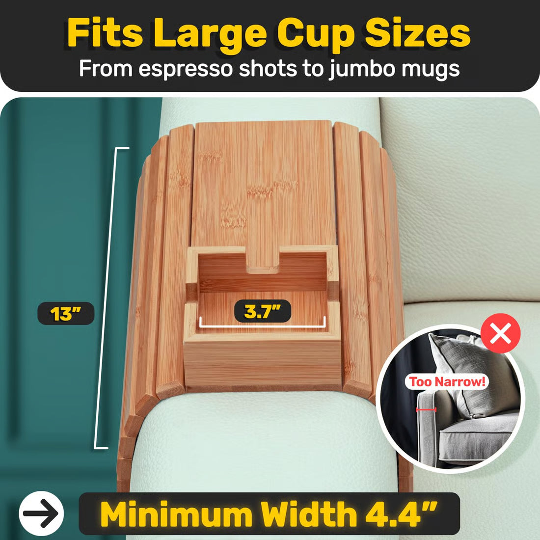 Bamboo Couch Cup Holder