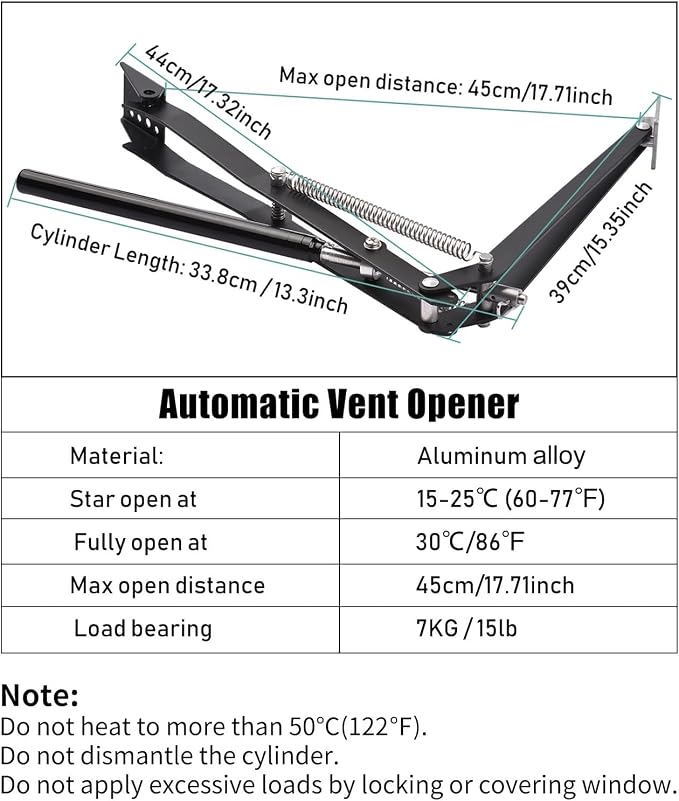 Automatic Heat‑Activated Greenhouse Window Opener | No Power Required