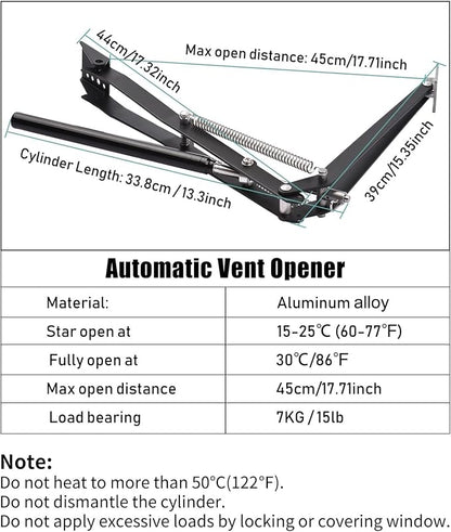 Automatic Heat‑Activated Greenhouse Window Opener | No Power Required